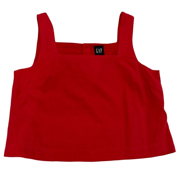 NWT GAP linen blend maxi skirt and cropped top tank red size small/extra small - Picture 11 of 14